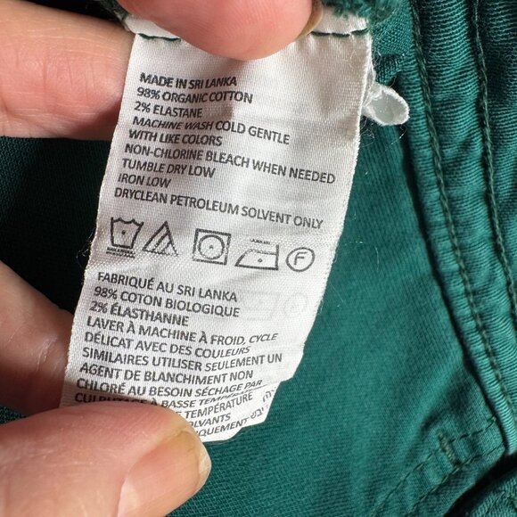 Prana Green Sancho Pant Green Size 6 Organic Cotton Stretch - Picture 5 of 11